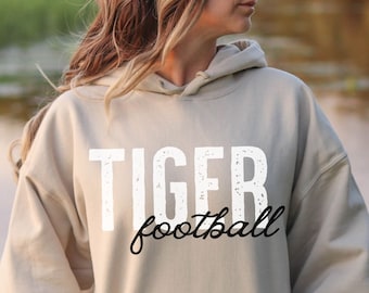 Tigers Football, Tigers Hoodie, Mascot Sweatshirt, School Spirit, Trendy Hoodies, Tiger Sweatshirt, Trendy Hoodie, Go Tigers Pullover