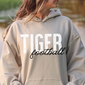 Tigers Football, Tigers Hoodie, Mascot Sweatshirt, School Spirit, Trendy Hoodies, Tiger Sweatshirt, Trendy Hoodie, Go Tigers Pullover