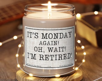 Funny Retirement Candle: Soy Wax Gift for Retiree