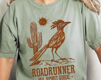 Roadrunner My Spirit Guide Comfort Colors Shirt, Roadrunner Shirt,  Bird Lover Shirt, Western Shirt, Desert Cactus Shirt,  Westerner Tshirt