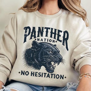 Panther Nation Sweatshirt, Panther School Mascot Sweatshirt, Panther Mascot Shirt, Panther Face Shirt, School Spirit Shirt, Game Day Shirt