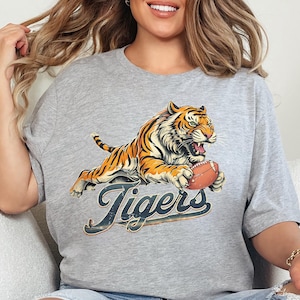 Tigers Football Shirt, Game Day Tiger Shirt, Tiger Mascot Shirt, Tiger Football, Go Tiger Shirt, Tiger Spirit Shirt, Retro Tiger Tee