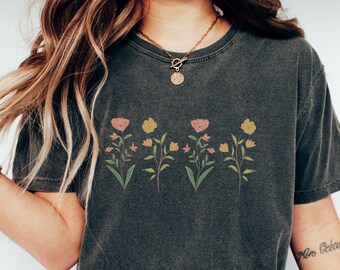 Wildflowers Shirt, Wildflowers Tshirt, Floral Shirt, Wild Flowers Tee, Botanical Shirt, Nature Lover Shirt, Comfort Colors Graphic Tee