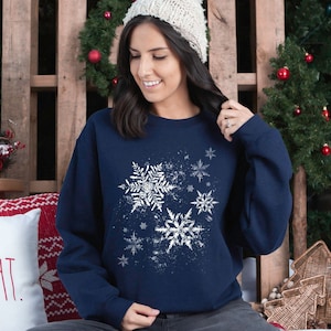 Schneeflocke Sweatshirt, Winter Pullover, Weihnachten Sweatshirt, Familie Weihnachtsgeschenk, Schneeflocke Shirt, gemütliches Weihnachtsgeschenk, Urlaub Shirt