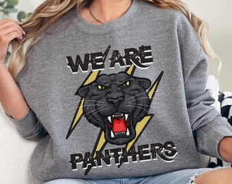 Sudadera de los Panthers, Fútbol Americano de los Panthers, Orgullo de los Panthers, Camiseta de Mascota de los Panthers, Camiseta con Espíritu Escolar, ¡Vamos Panthers!, Suéter Vintage de los Panthers
