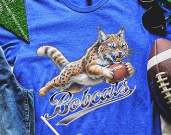 Bobcats Fußball-Shirt, Bobcat Maskottchen Tshirt, Bobcat Maskottchen Shirt, Go Bobcats, Retro Maskottchen Shirt, Vintage Maskottchen Shirt, Bobcat Spieltag T-Shirt