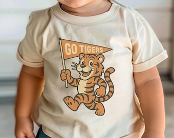 Camiseta de tigre juvenil, sudadera de tigre juvenil, camiseta de tigre para niño pequeño, ¡Vamos Tigres!, camiseta de mascota de tigre, camiseta retro de tigre, Nación Tigre, camiseta de tigres