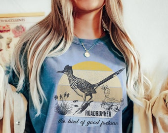 Roadrunner Comfort Colors Shirt: Vintage Bird Design