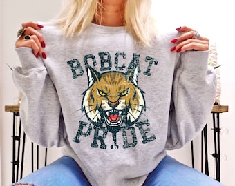 Bobcat Sweatshirt, Bobcat Shirt, Bobcats Shirt, Retro School Spirit Shirts, Bobcat Football, Football Mom Shirt, Vintage Sweatshirt
