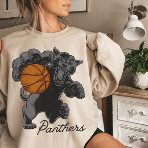 Panthers Basketball SweatShirt, Panthers Shirt, Panther Basketball, Panther Mascot, School Spirit, Go Panthers, Panthers Crewneck