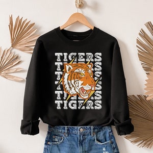Tigers Sweatshirt, Go Tigers, Game Day Tigers, Tiger Pride, Tiger Mascot Shirt, Tiger Mom, School Spirit Shirts, Tiger Lover Gift
