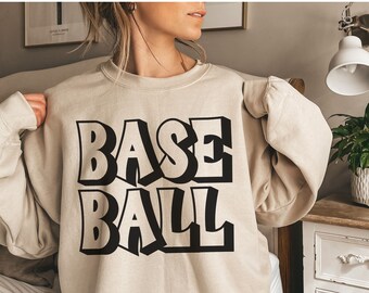 Retro Baseball Sweatshirt, Baseball Mom Sweatshirt, Baseball Mama, Baseball Saison, Baseball Crewneck, minimalistisches Baseball Shirt, für sie