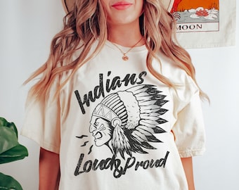 Camicia Indians, Camicia Scuola Indiani, Camicia Mamma Indiani, Camicia Mascotte Indiani, Comfort Colors, Camicie Spirito Scuola, Go Indian, Tshirt Indiana