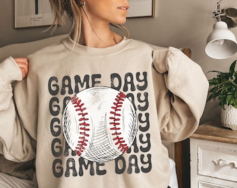 Game Day Baseball Sweatshirt, Baseball Game Day Sweatshirt, Baseball Shirt, Baseball Mom Shirt, Baseball Player Shirt, Retro Baseball