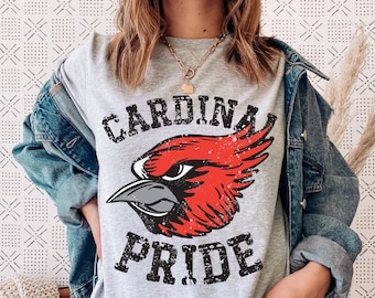 Cardinal Shirt, Cardinal Tshirt, Cardinal Mom Shift, Cardinal Mascot, School Spirit Shirts, Go Cardinals, Cardinal Pride, Cardinal Gifts