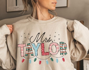 Personalized Teacher Christmas Sweatshirt: Holiday Name Shirt