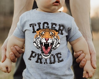 Camisa infantil Tigers, equipo para bebés Tigers, camiseta para bebés Tiger, equipo para hermanos Tiger, camisas a juego para mamá y bebé, fútbol Tiger