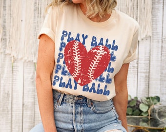 Basebolltröja med hjärta, basebolltröja med hjärta, basebollmamma-tröja, basebollmamma, basebolltröja, söt basebolltröja, vintagebaseboll