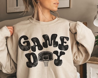 Game Day Shirt, Basketball Sweatshirt, Basketball Mom Shirt, School Spirit, Gameday Crewneck, School Spirit Wear, Vintage Shirt, Bestseller