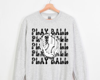 Spielen Sie Ball Baseball Sweatshirt, Baseball Spieltag Sweatshirt, Baseball Mom Sweatshirt, Retro Baseball Shirt, Vintage Baseball Shirt