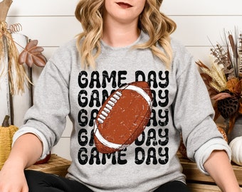 Retro Game Day voetbalsweatshirt, voetbalspeldagsweatshirt, vintage voetbalshirt, voetbalmoedershirt, voetbalschool spirit shirt