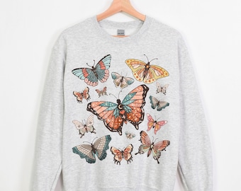 Butterfly Sweatshirt, Butterfly Shirt, Cottagecore Sweatshirt, Aesthetic Sweater, Cottage Core Sweatshirt, Dark Academia Sweater