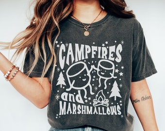 Campfire Shirt, Camping Shirt, Comfort Colors Shirt, Funny Camping Shirt, Camping Crew, Marshmallow Shirt, Outdoorsy, Camping Gift