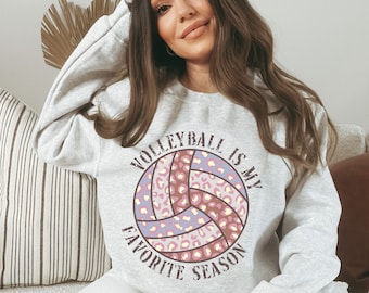 Sudadera De Voleibol, Camisa De Voleibol, Voleibol Crewneck, Camiseta De Voleibol, Día De Juego De Voleibol, Estampado De Leopardo, Camisa De Mamá Voleibol