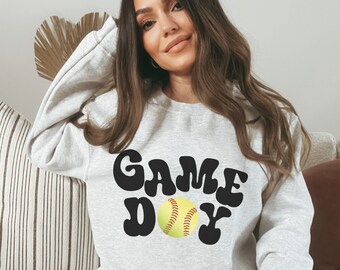 Game Day Softball Sweatshirt, Softball Sweatshirt, Softball Shirt, Softball Mom Shirt, School Spirit Shirts, Softball Mom Gift