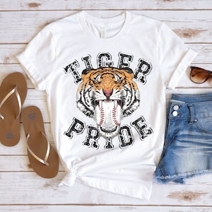 MyRandomLifeTees Tiger Baseball Shirt, Tigers Baseball Shirt, Tiger School Spirit Shirt, Tiger Mom, Go Tigers, Tiger Pride, Tiger Mascot, Tiger Baseball Tee