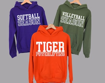 Sudadera con capucha de equipo personalizada, sudadera con capucha de escuela personalizada, sudadera con capucha de mascota de equipo, jersey de equipo de escuela, sudadera con capucha de equipo favorito, sudadera escolar personalizada
