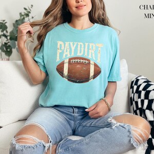 Camisa de futebol Paydirt, Camisas de futebol fofas, Camisa de futebol com cores confortáveis, Camisa fofa para o dia do jogo, Camisa de futebol retrô, Camiseta de futebol vintage imagem 5