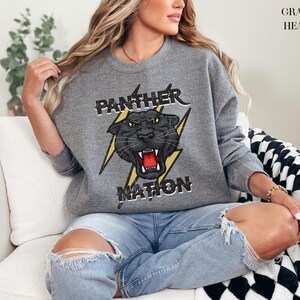 Panther SweatShirt, School Spirit SweatShirts, Panther Mascot Shirt, Panther Football Mom, Panther Football Sweatshirt, Distressed Pullover image 7