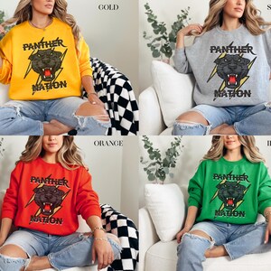 Panther SweatShirt, School Spirit SweatShirts, Panther Mascot Shirt, Panther Football Mom, Panther Football Sweatshirt, Distressed Pullover image 8