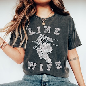 Lineman Wife Shirt, Line Wife Shirt, Linewife Tshirt, Lineman gift, Lineman Wife Gift, Life of Lineman, Unisex Comfort Colors, Oversized Tee