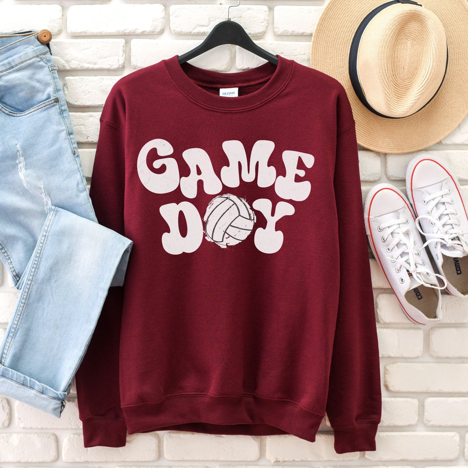 Volleyball Sweatshirt Volleyball Game Day Sweatshirt Etsy