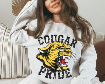 Cougar Sweatshirt, Cougar Shirt, Cougar Pride Shirt, School Spirit