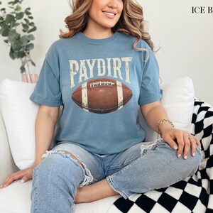 Camisa de futebol Paydirt, Camisas de futebol fofas, Camisa de futebol com cores confortáveis, Camisa fofa para o dia do jogo, Camisa de futebol retrô, Camiseta de futebol vintage imagem 8