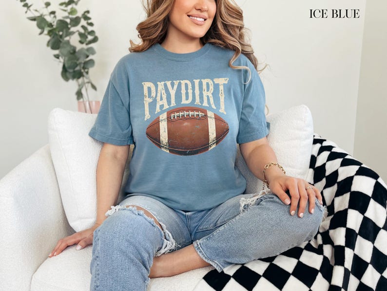 Camisa de futebol Paydirt, Camisas de futebol fofas, Camisa de futebol com cores confortáveis, Camisa fofa para o dia do jogo, Camisa de futebol retrô, Camiseta de futebol vintage imagem 8