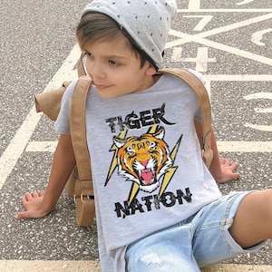 Tiger Nation Youth Shirt, Youth Tigers Tshirt, Tiger Mascot Youth T Shirt, Kids Tiger School Shirt, School Spirit T-shirt for Kids