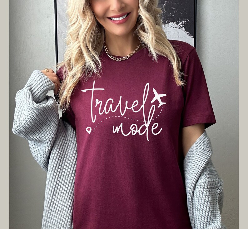 Travel Mode Shirt, Travel Shirt, Gift for Traveler, Vacation Mode, Vacation Shirt, Girls Trip, Vacay Mode, Travel Gift, Airplane Mode image 5