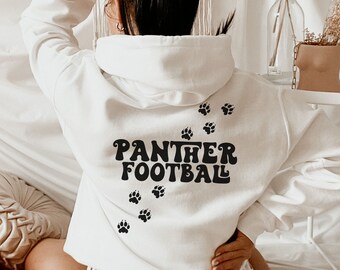 Sudadera de fútbol Panthers, sudadera con capucha Panther Football, Panthers Pride, Go Panthers, Panther Nation, School Spirit Wear, Football Mom Hoodie