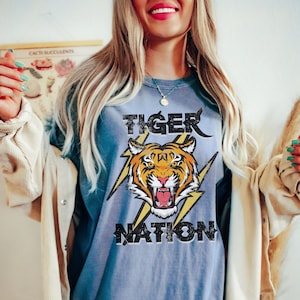 Tiger Shirt, School Spirit Shirts, Tiger Mascot Shirt, Mascot Tee, Tiger Football Mom, Tiger Football Shirt, Distressed Shirt