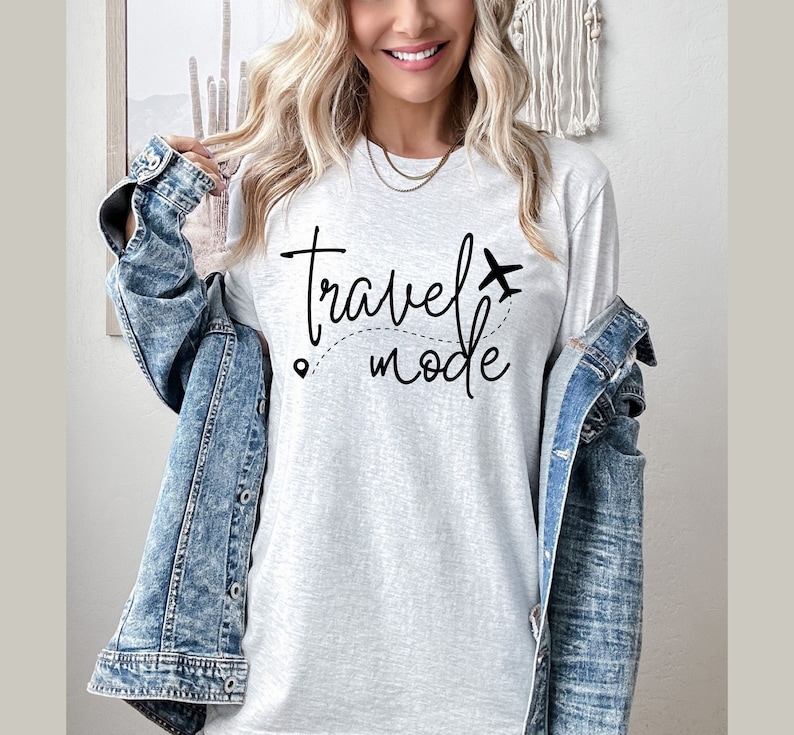 Travel Mode Shirt, Travel Shirt, Gift for Traveler, Vacation Mode, Vacation Shirt, Girls Trip, Vacay Mode, Travel Gift, Airplane Mode image 3