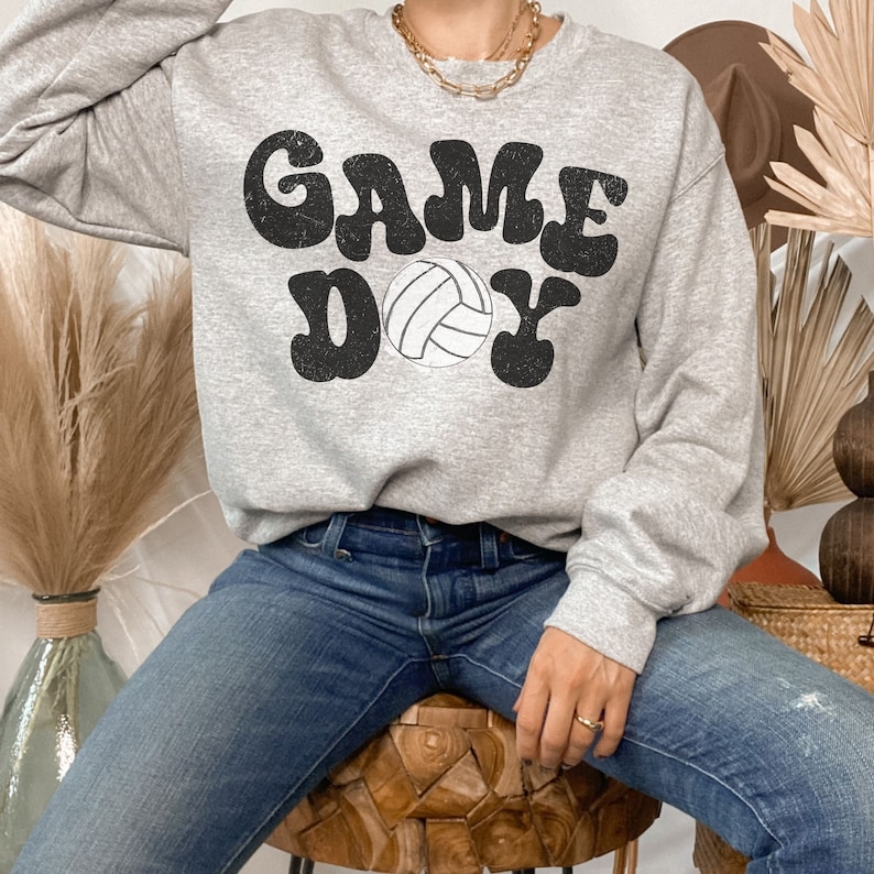 Volleyball Sweatshirt Volleyball Game Day Sweatshirt Etsy