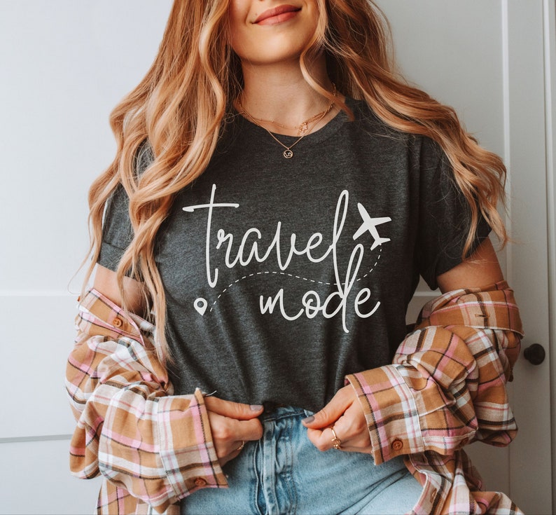 Travel Mode Shirt, Travel Shirt, Gift for Traveler, Vacation Mode, Vacation Shirt, Girls Trip, Vacay Mode, Travel Gift, Airplane Mode image 6