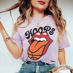 Basketball Hoops Shirt, Basketball Hoops TShirt, Basketball School Spirit Shirt, Basketball Coach, Basketball Mom Shirt, Comfort Colors