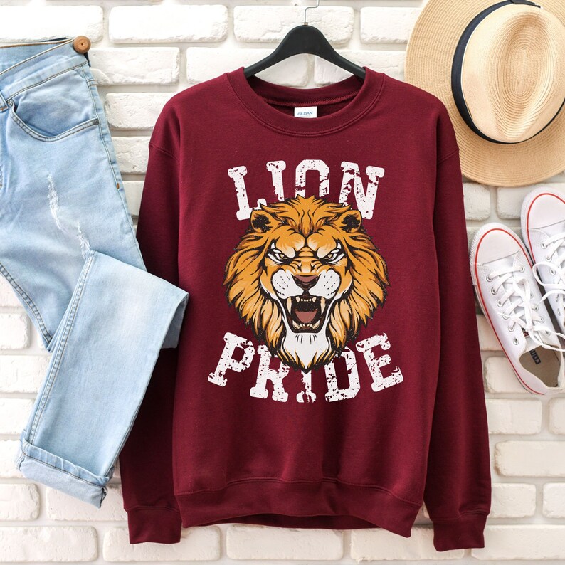 Lions Sweatshirt Lion Sweatshirt Lion Pride Sweater Lions Etsy