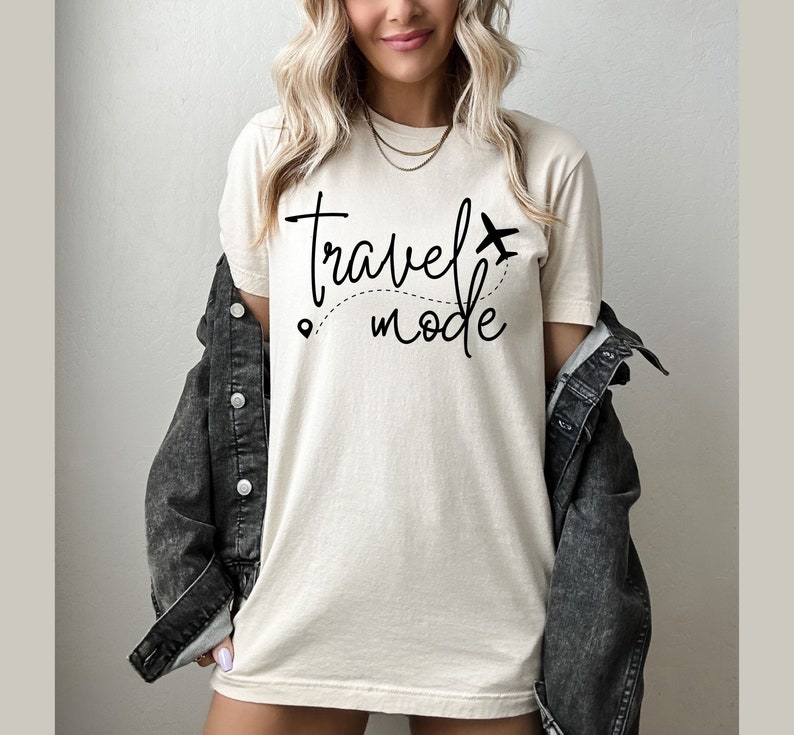 Travel Mode Shirt, Travel Shirt, Gift for Traveler, Vacation Mode, Vacation Shirt, Girls Trip, Vacay Mode, Travel Gift, Airplane Mode image 1