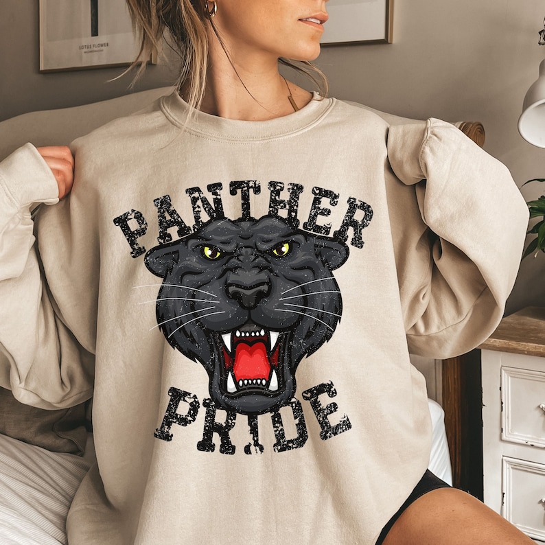 Panther Sweatshirt, Panther Shirt, Panthers Shirt, Retro School Spirit Shirts, Panthers Football, Football Mom Shirt, Vintage Sweatshirt image 1